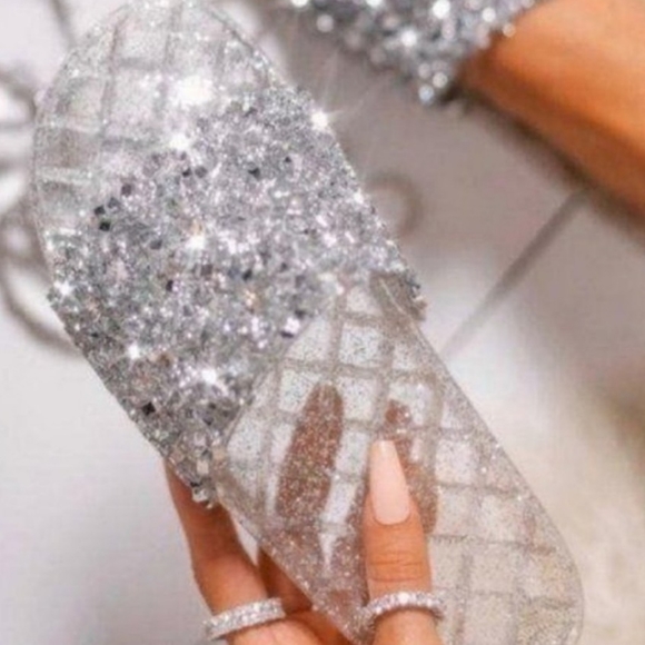 ❤New embellished sparkle slides - Picture 1 of 4